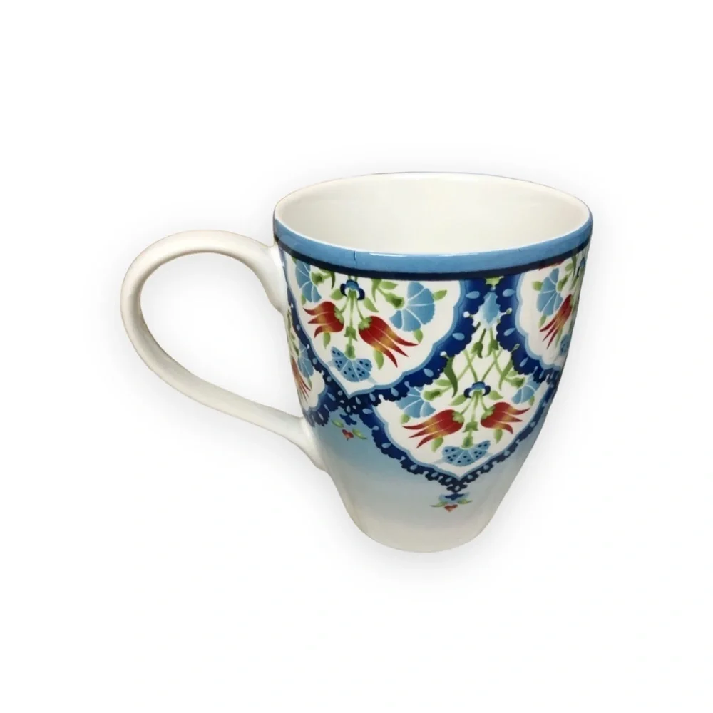 222 Fifth Tunisia Floral‎ Mug Porcelain Coffee Tea Cup Set of 4